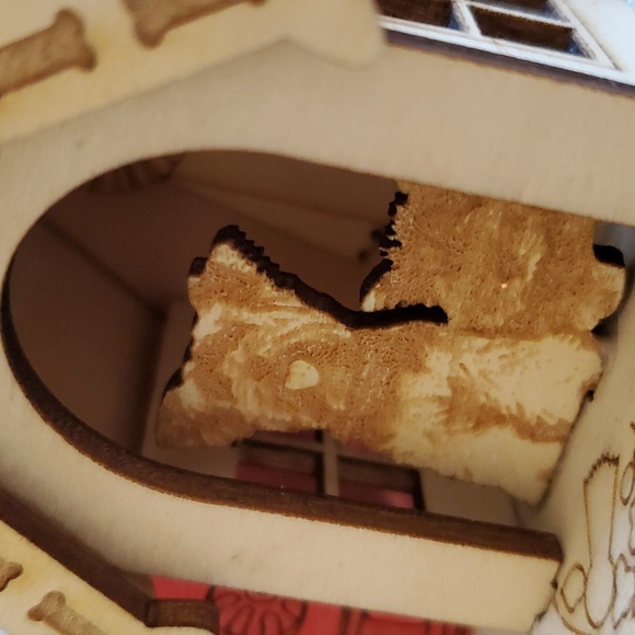 Yorkie Terrier Dog Diecut Wood Christmas Doghouse Holiday Ornament - Picture 8 of 9